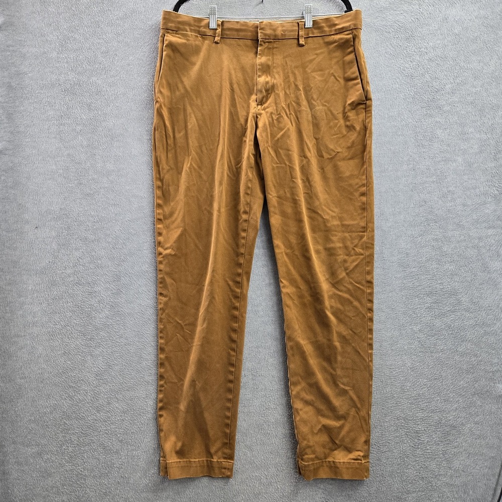 Banana Republic Men Pants 35X34 Brown Chino Twill Mason Tapered Fit READ